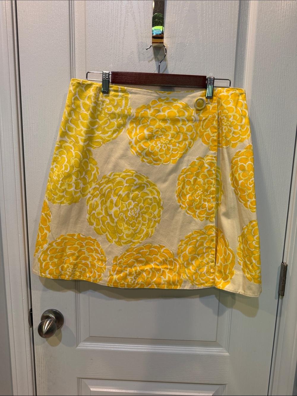 Yellow Floral Wrap Skirt - Bright Floral Print - Picture 2 of 5